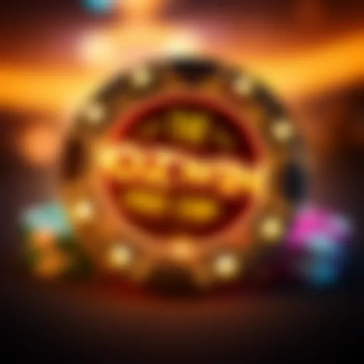 Illustration of a casino chip glowing with promotional highlights