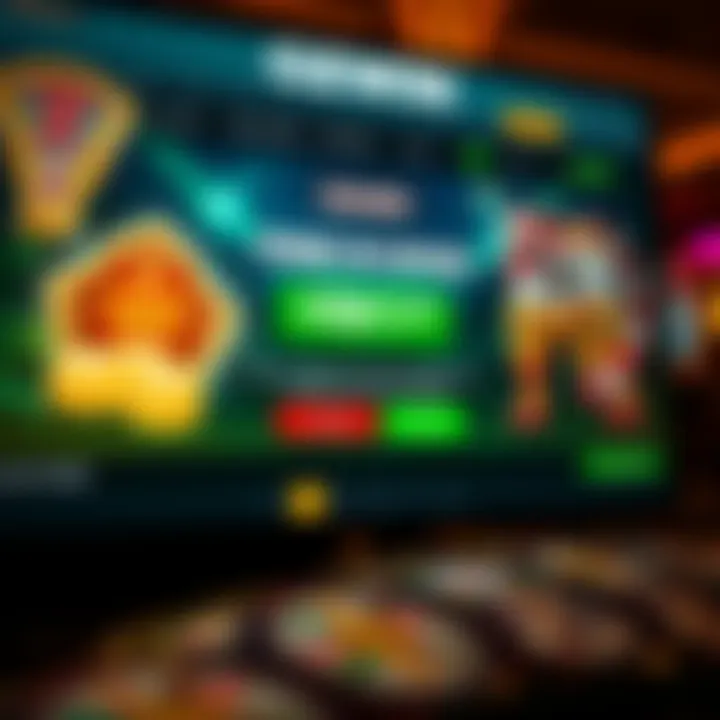 Digital casino interface highlighting free spins offer for Australian players