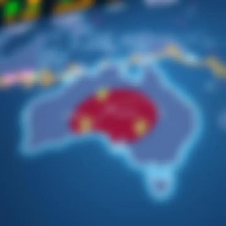 Ozwin NDB Coverage Across Australian Airspace Map showing the coverage area of Ozwin NDB within Australian airspace including key flight routes