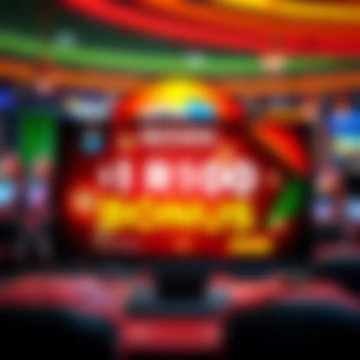 Illustration of a vibrant online casino interface highlighting a no deposit bonus offer for Australian players