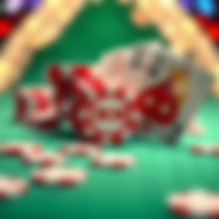 Bright casino chips and playing cards symbolizing a no deposit bonus offer