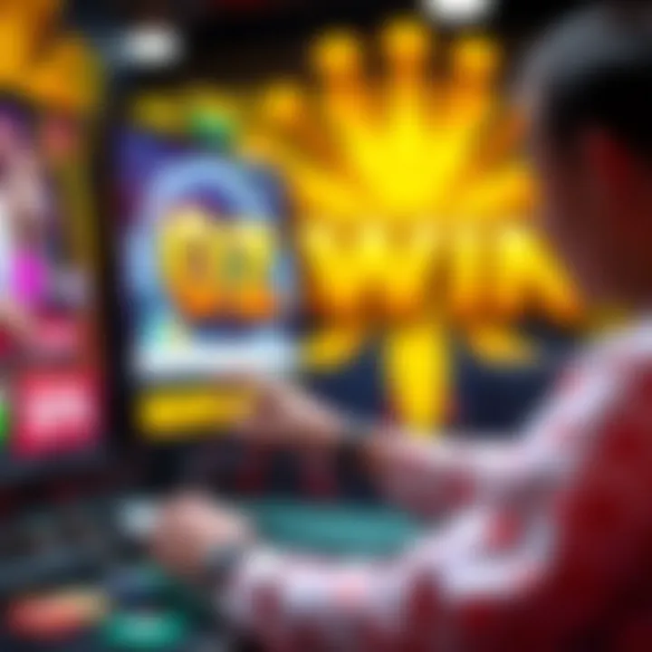 Illustration of an Australian player entering a no deposit bonus code on the Ozwin online casino platform