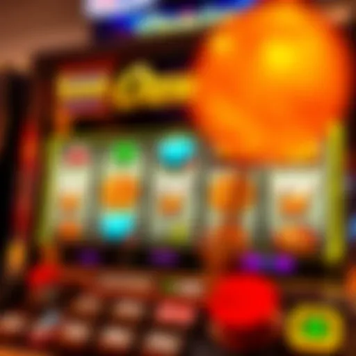 Digital slot machine displaying a winning combination with bonus symbols
