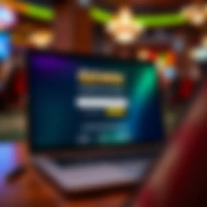 Illustration of a laptop screen displaying the Ozwin no deposit code input section for Australian players