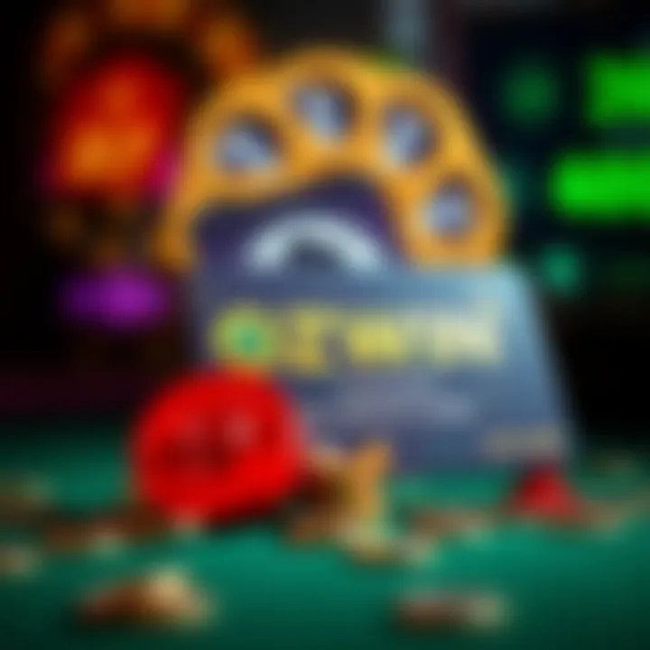 Illustration showing digital casino tokens and a gift card representing no deposit bonus