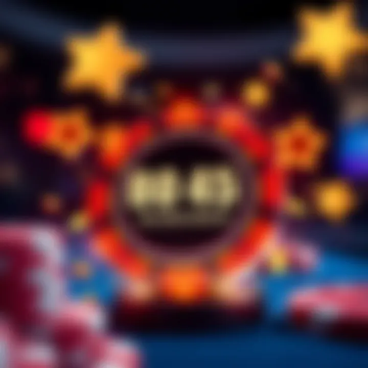 Illustration of a casino chip surrounded by glowing elements symbolizing bonuses and rewards in an online gaming environment