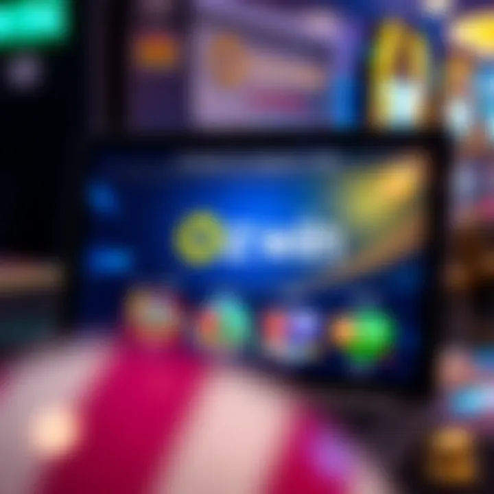 A digital screen displaying Ozwin logo with promotional codes and gaming icons
