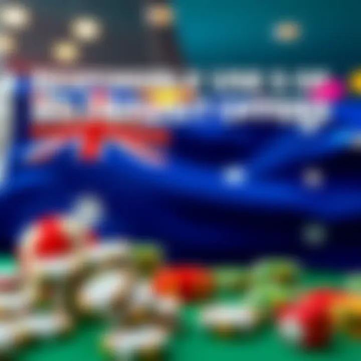 Graphic showing Australian flag with gaming icons representing responsible use of no deposit bonuses