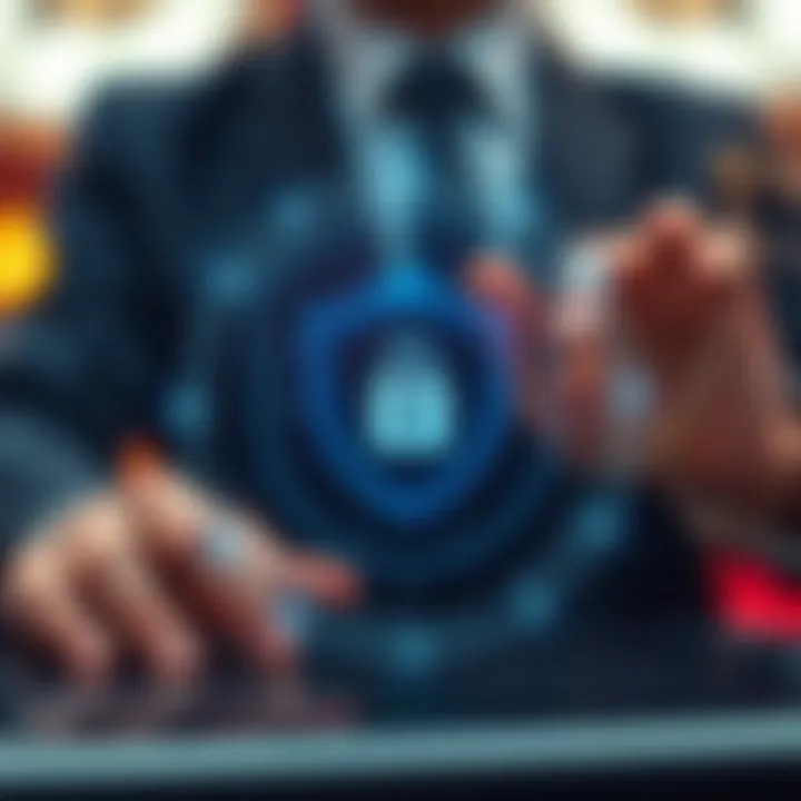 Secure technology with shield icon representing data protection and compliance