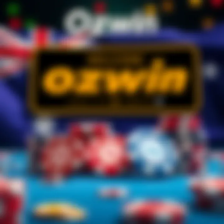 Illustration showing digital welcome offer with casino chips and Australian flag background