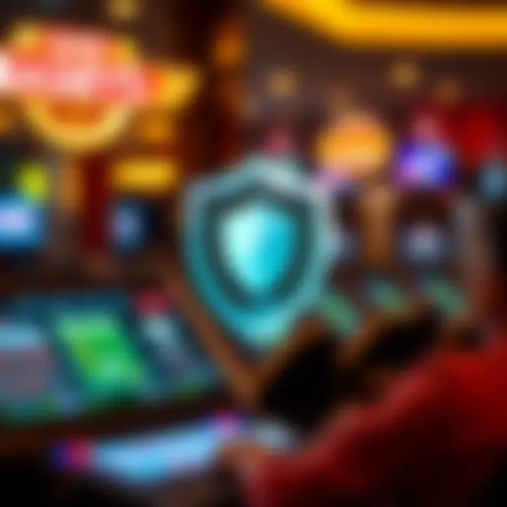 Secure digital environment with a shield icon symbolizing safe online gaming