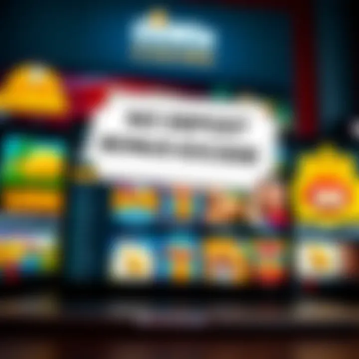 Illustration showing a digital coupon code floating above a laptop screen with casino game icons in the background