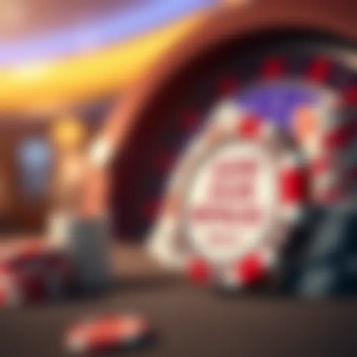 Illustration showing a casino chip and a bonus ticket representing the no deposit bonus at Ozwin Casino