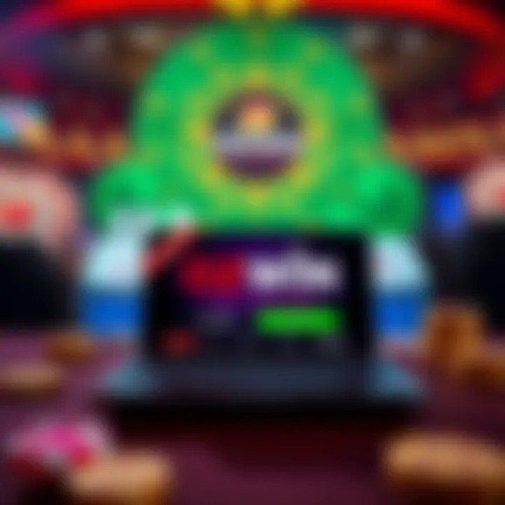 Ozwin Casino no deposit bonus offer displayed on a digital device with casino-themed background