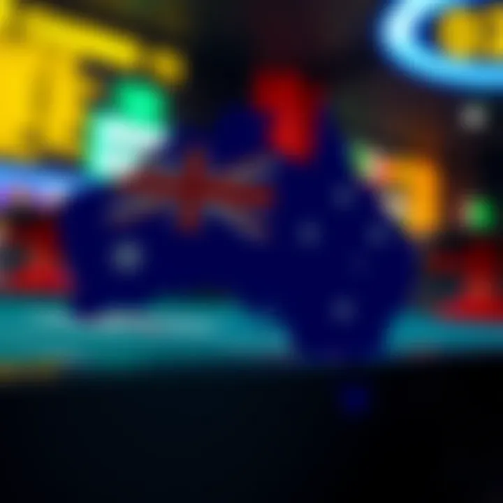 Checklist Highlighting Terms and Legal Aspects for Australian Players Graphic of a checklist with terms and conditions alongside an Australian map symbolizing legal considerations for players