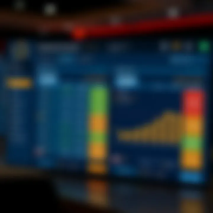 Dashboard displaying customer account data and financial transaction summaries