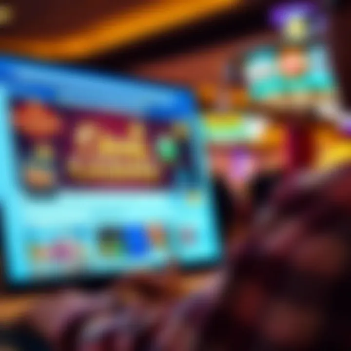 Engaging with OzWin Casino on Facebook User interacting with OzWin Casino Facebook page displaying promotions and game updates