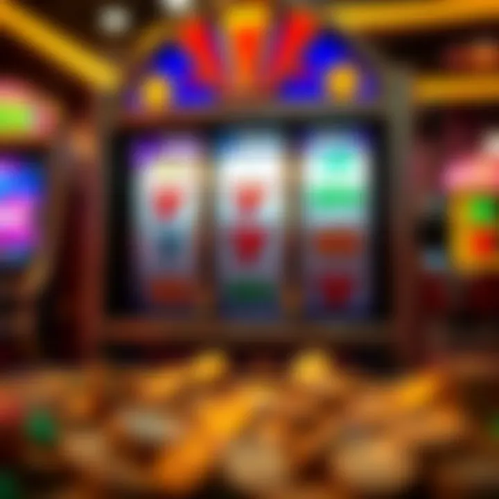 Illustration showing a casino slot machine with bonus symbols and coins representing the Ozwin Casino match bonus mechanics