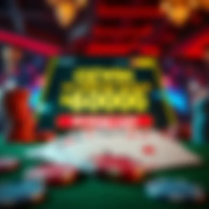 Casino chips, playing cards, and a glowing bonus offer on a digital screen