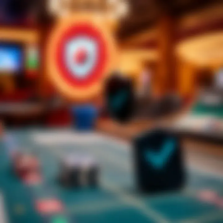 Visual representation of secure online gambling with shield and checkmark symbols