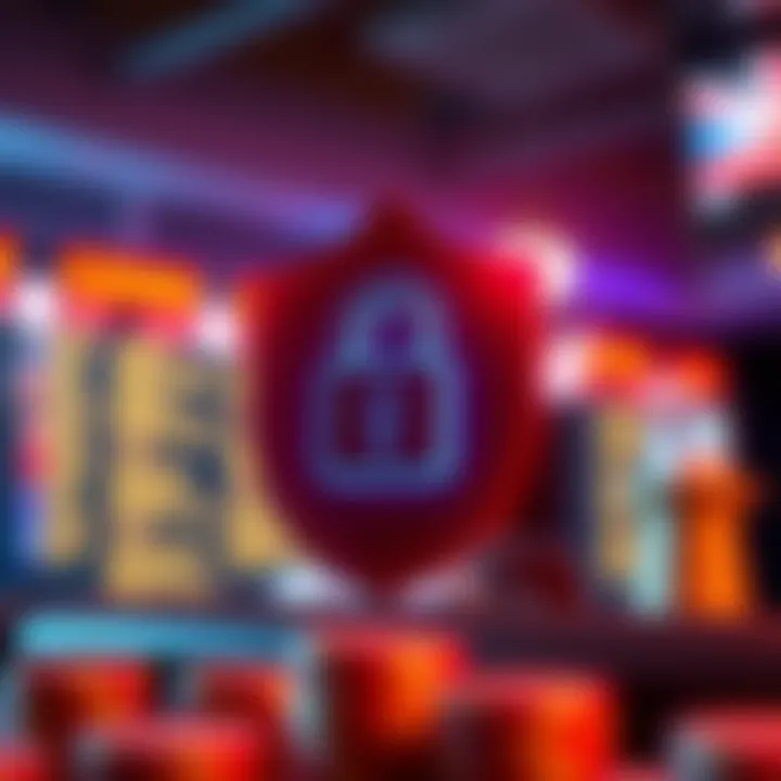 Secure shield icon with a lock symbolizing online account protection and cybersecurity