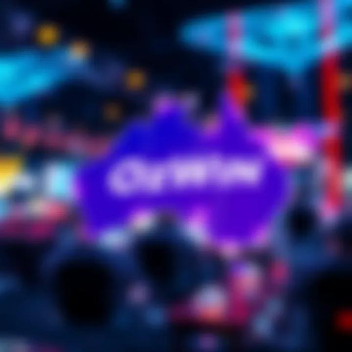 OzWin Network Integration Across Australia Illustration showing the network connections symbolizing OzWin's integration across Australia's technological landscape