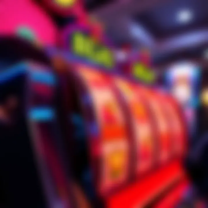 Illustration of a spinning casino slot machine with bonus symbols highlighted