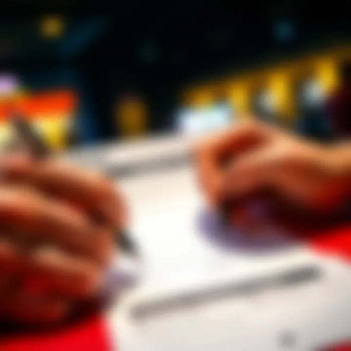 Person carefully reviewing and filling out the Ozwin verification form with a pen