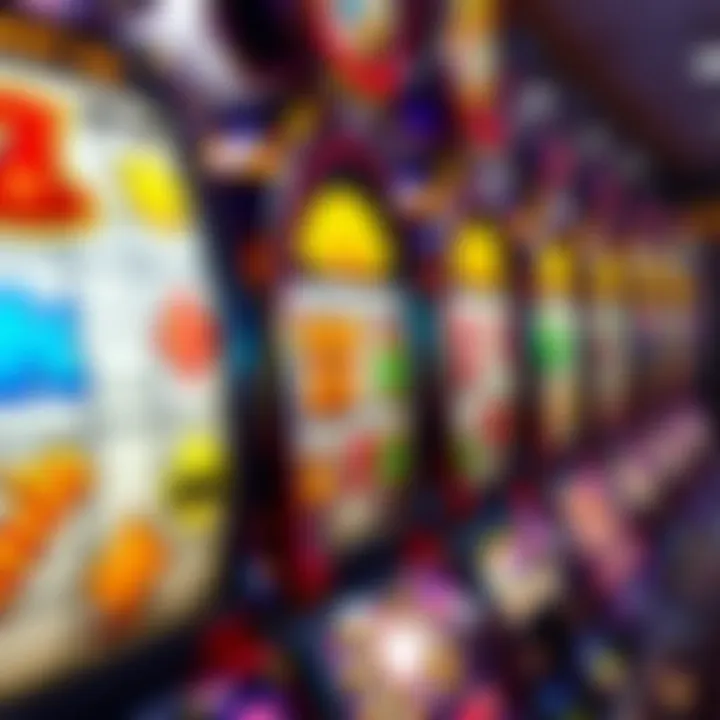 Colorful slot machine reels displaying various symbols with jackpot meters