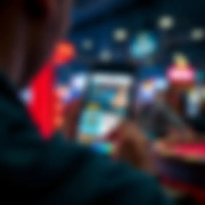 User interacting with the Ozwin Casino app interface highlighting app features and navigation