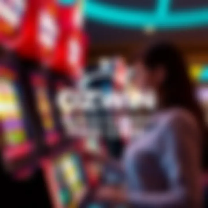 Graphic showing a player engaging with an online pokies machine with a free chip