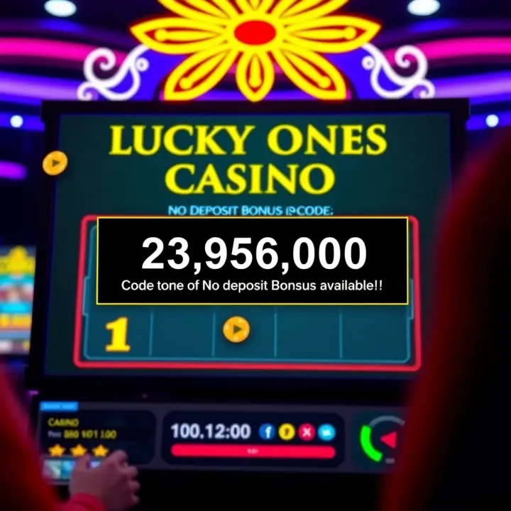 Illustration of a casino interface showing a highlighted code for a no deposit bonus available to players