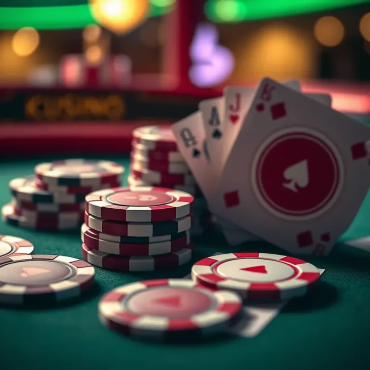 Illustration of casino chips and cards highlighting wagering requirements